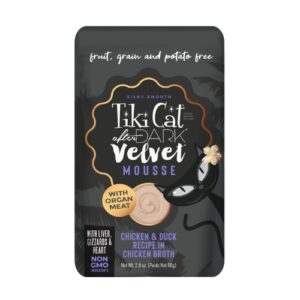Pouch Tiki CaT After Dark Velvet Mousse Pollo y Pato en Caldo de Pollo 80g