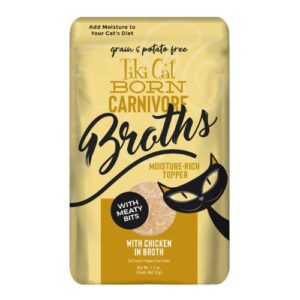 Pouch Tiki Cat Born Carnivore Broths Polo en Caldo 37g